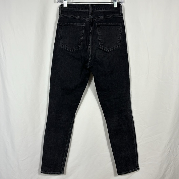 Agolde Nico High-Rise Skinny Jeans Button Fly Virtue Black | Size 24 - Picture 4 of 8